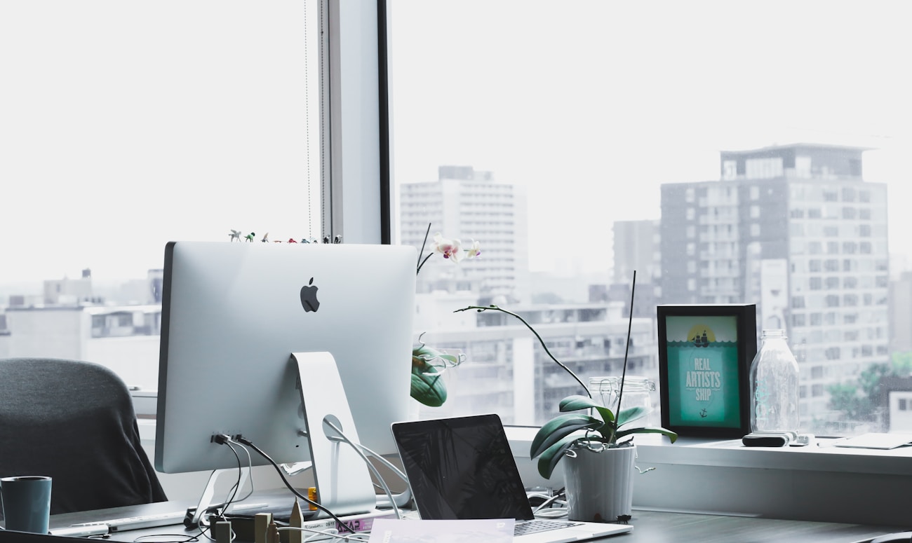 closeup photo of silver iMac