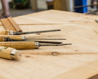 hand tools on top of table