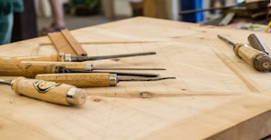 hand tools on top of table