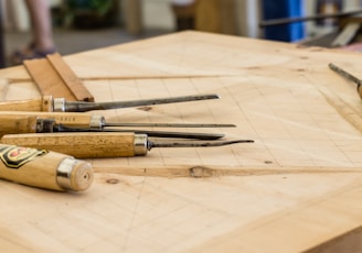 hand tools on top of table