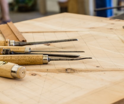 hand tools on top of table