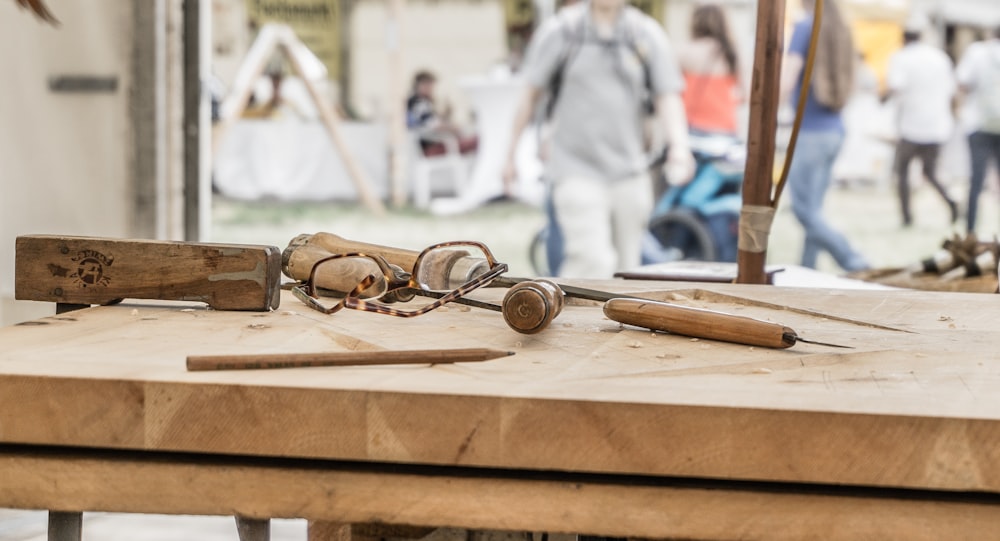 eyeglasses on top of table