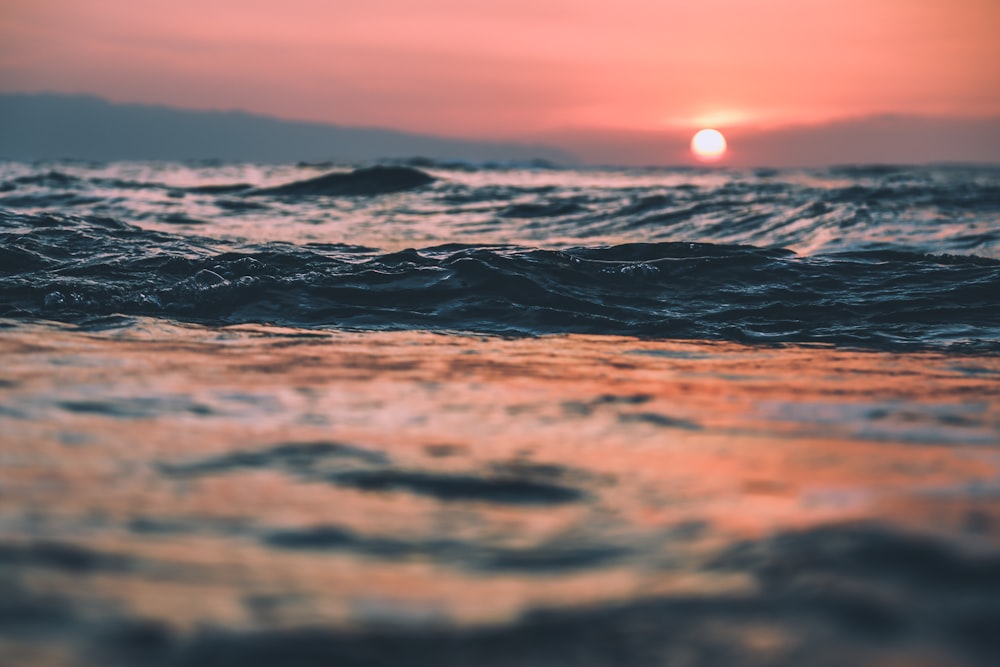 ocean during sunset