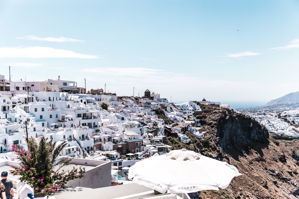 aerial photography of white painted houses