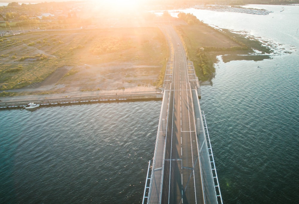 aerial photography of grey and white bridge during daytime