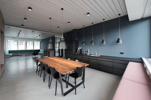 Long Table Pendant Room — commercial office meeting room interior design