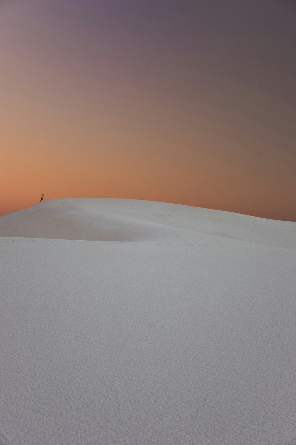 person walking in the desert dunes