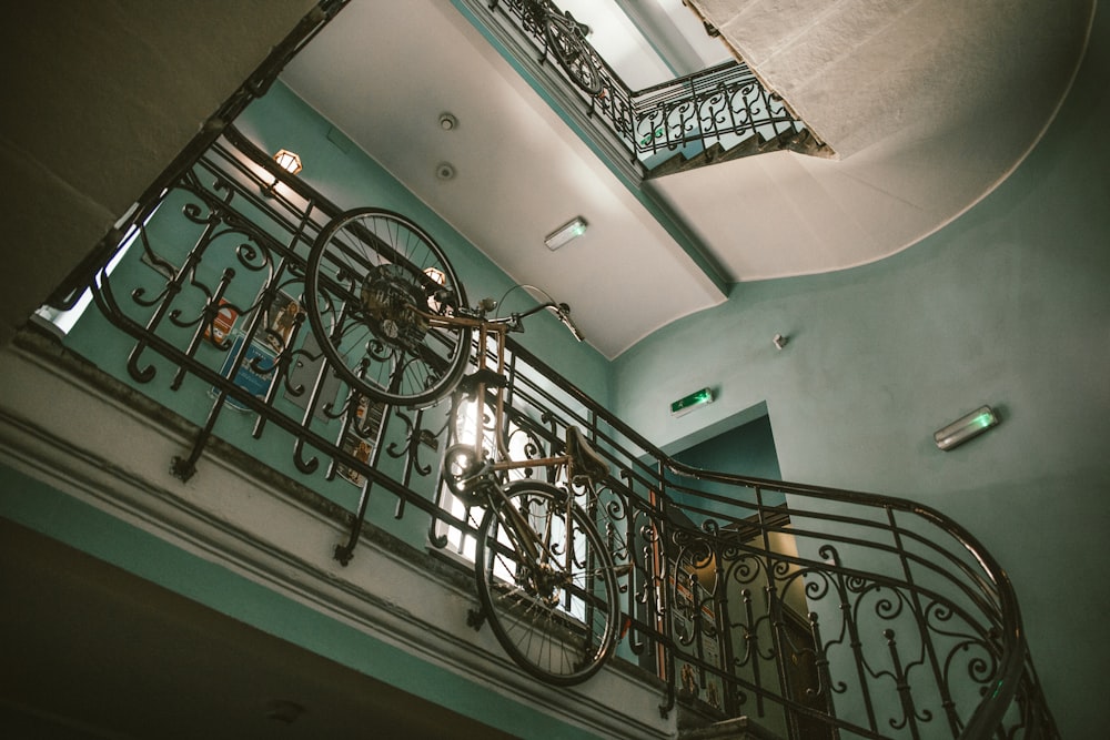 grey metal railing