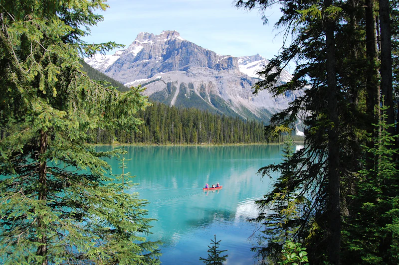Canoe on a lake in Banff, Canada