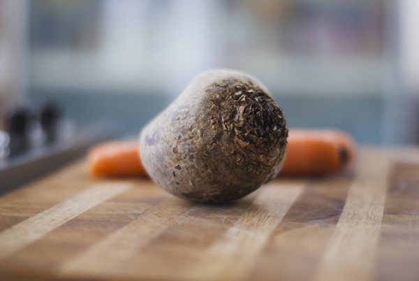 Brown vegetables on table