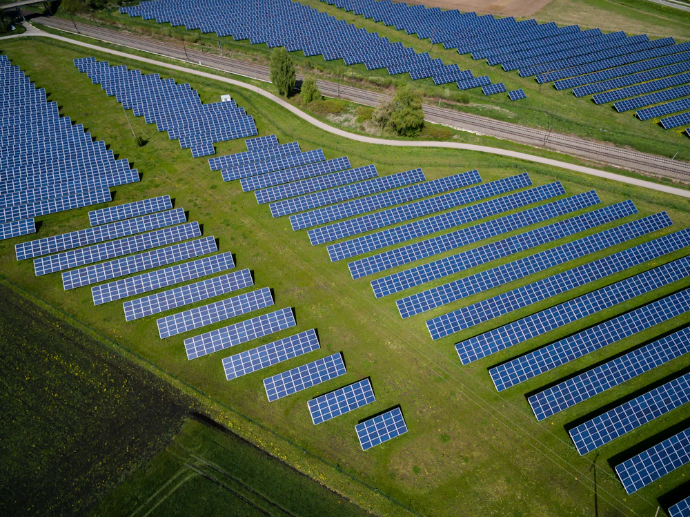 Solar panels in sunlight