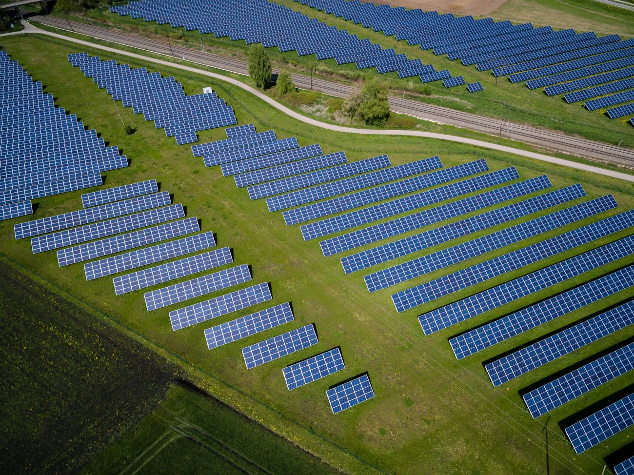 Solar panels generating electricity