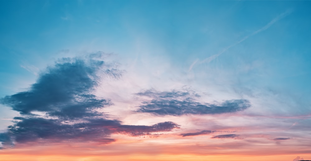 photo of blue and orange sky