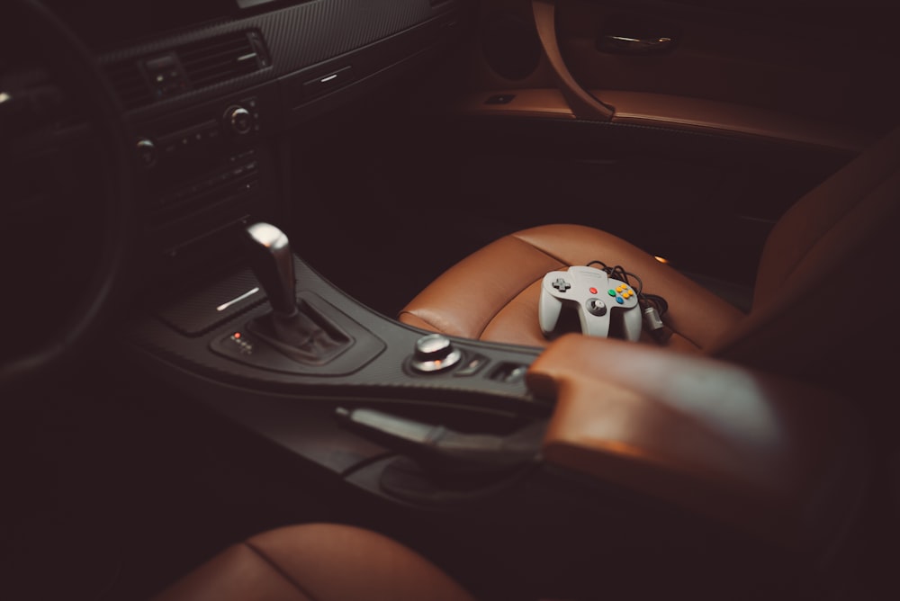 selective focus photography of gear shift lever