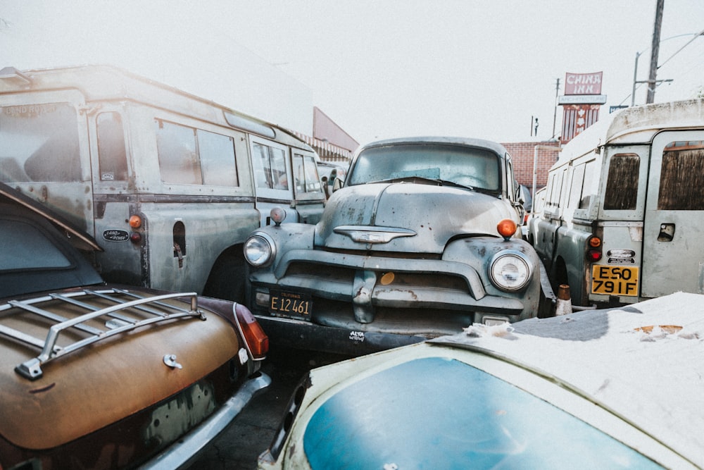 assorted-color parked vehicles