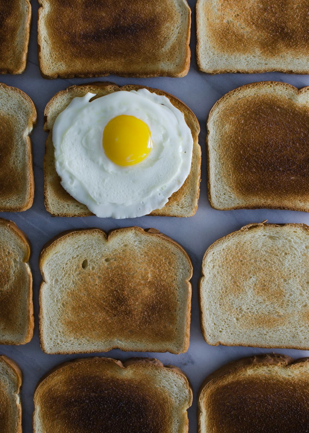 sunny side up egg on toasted breads