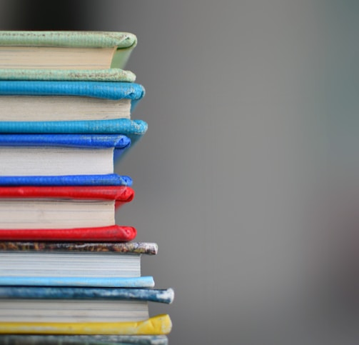 shallow focus photography of books