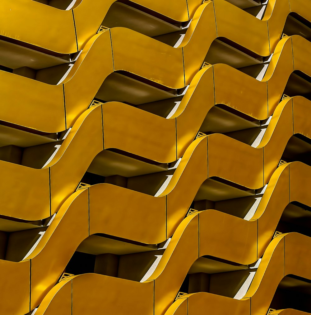 architectural photography of gold building