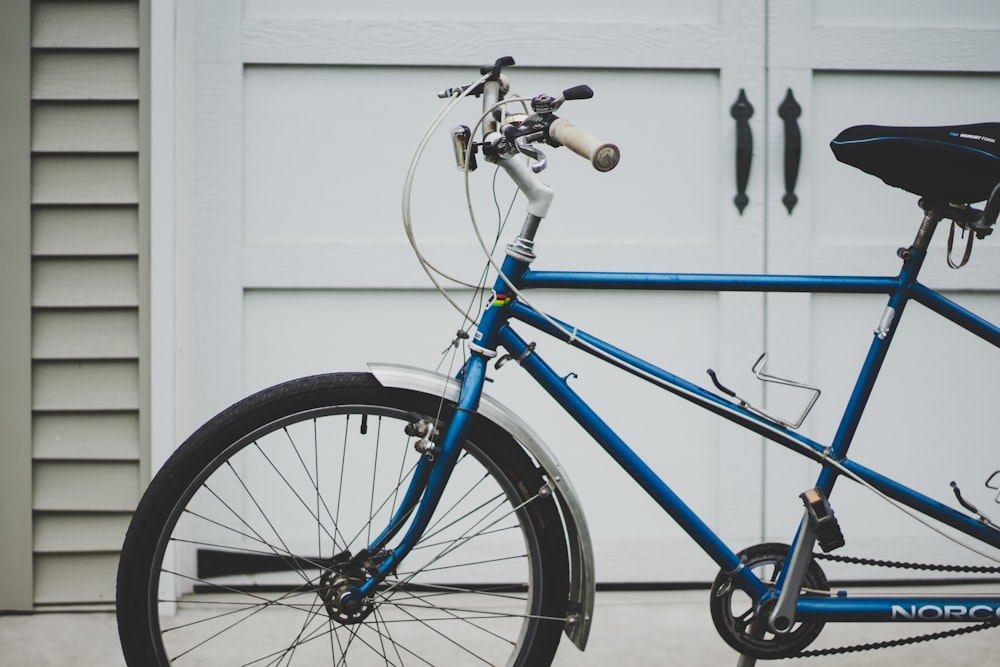 blue rigid bike