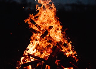 close view of bonfire