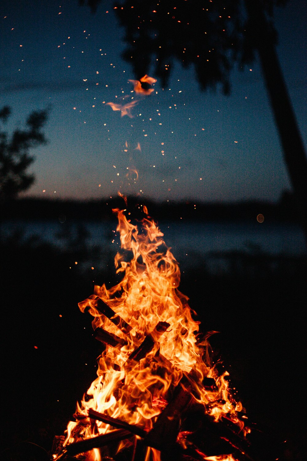 close view of bonfire