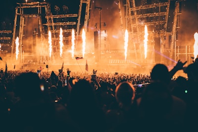 people watching concert