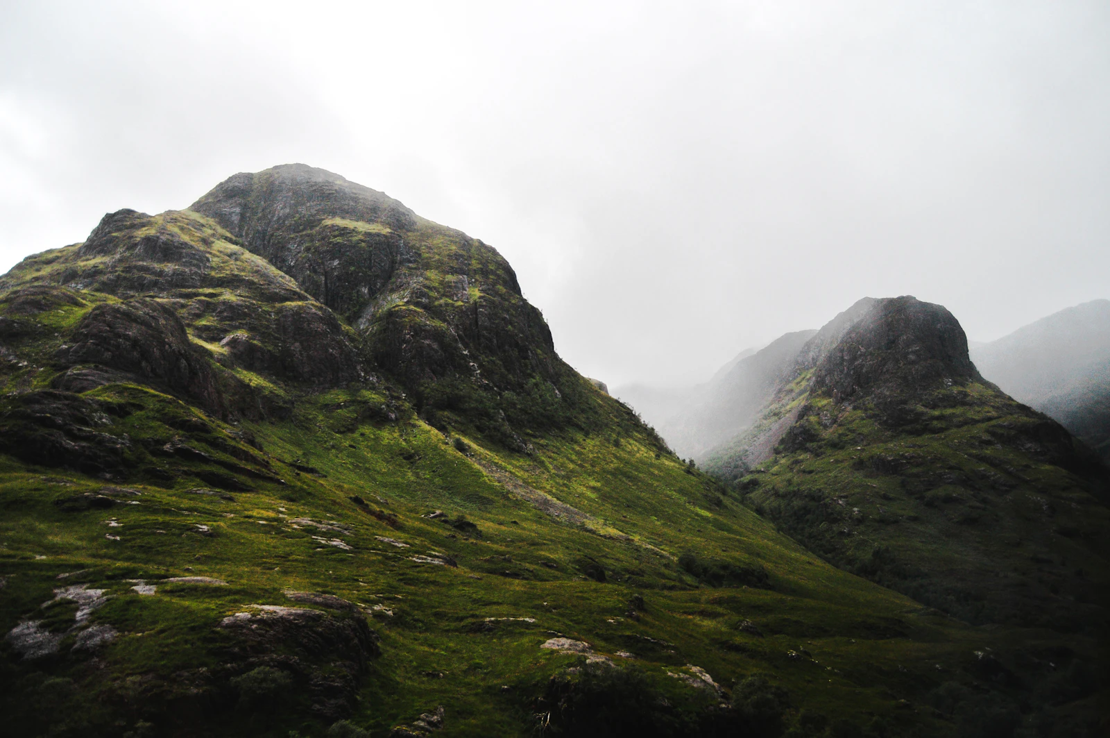 The Three Sisters mountains of Glencoe in the Scottish Highlands.