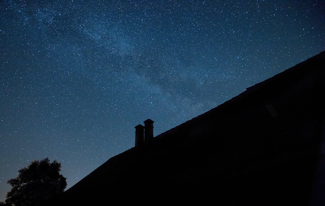 silhouette photography of roof house