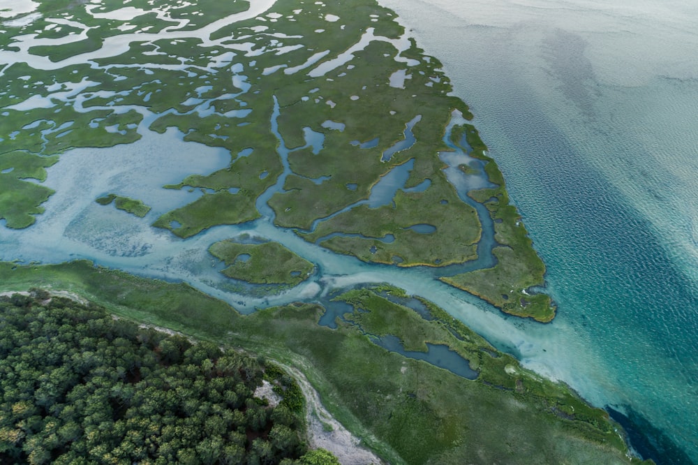 aerial photography of island