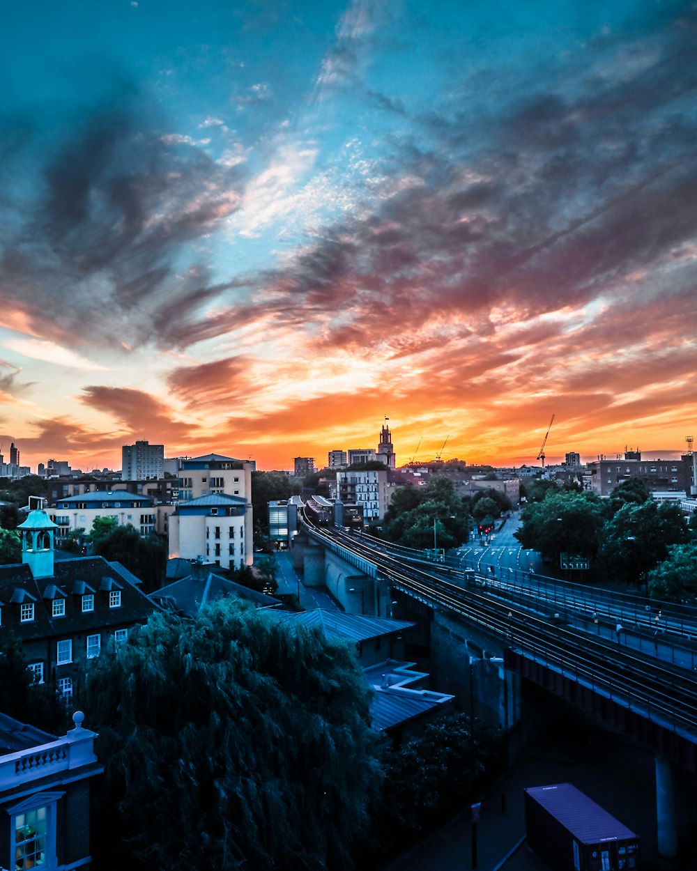 city during golden hour