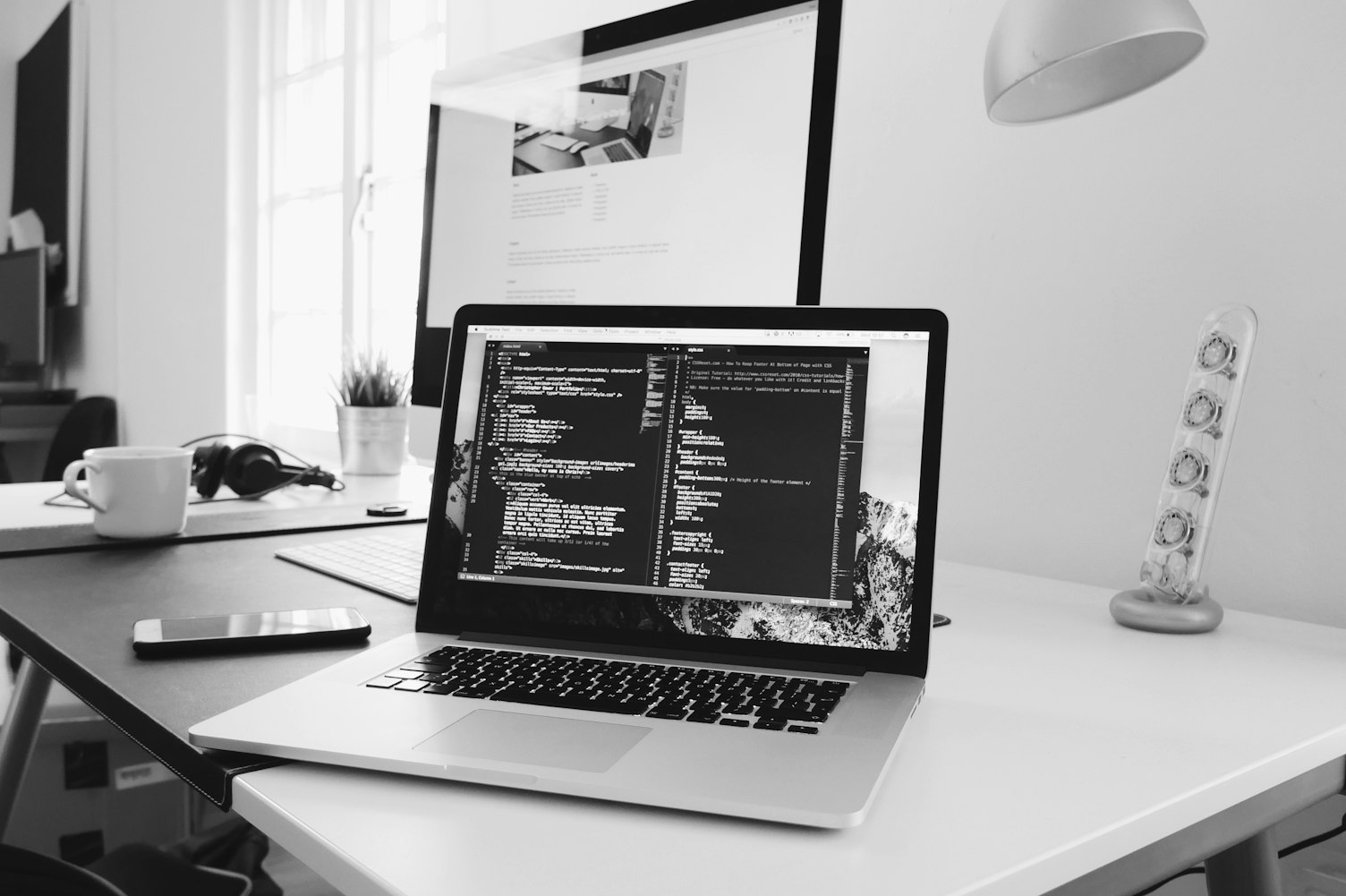 Laptop on a desk