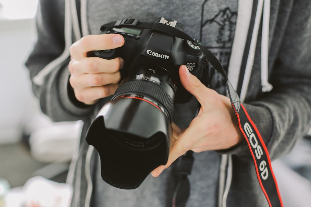 person holding Canon EOS 6D
