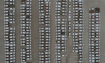 aerial photography of cars