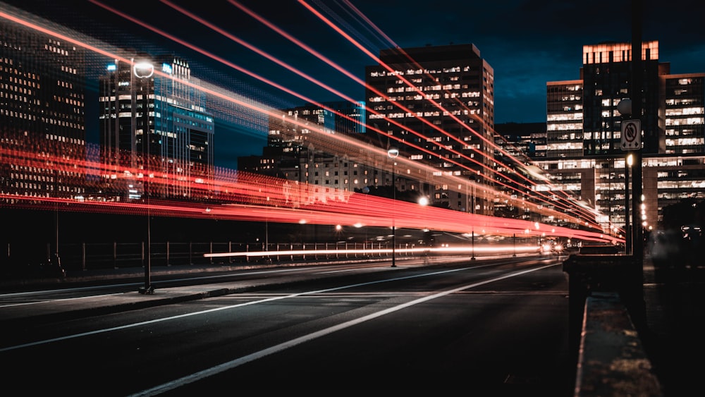 long exposure photography of road and cars