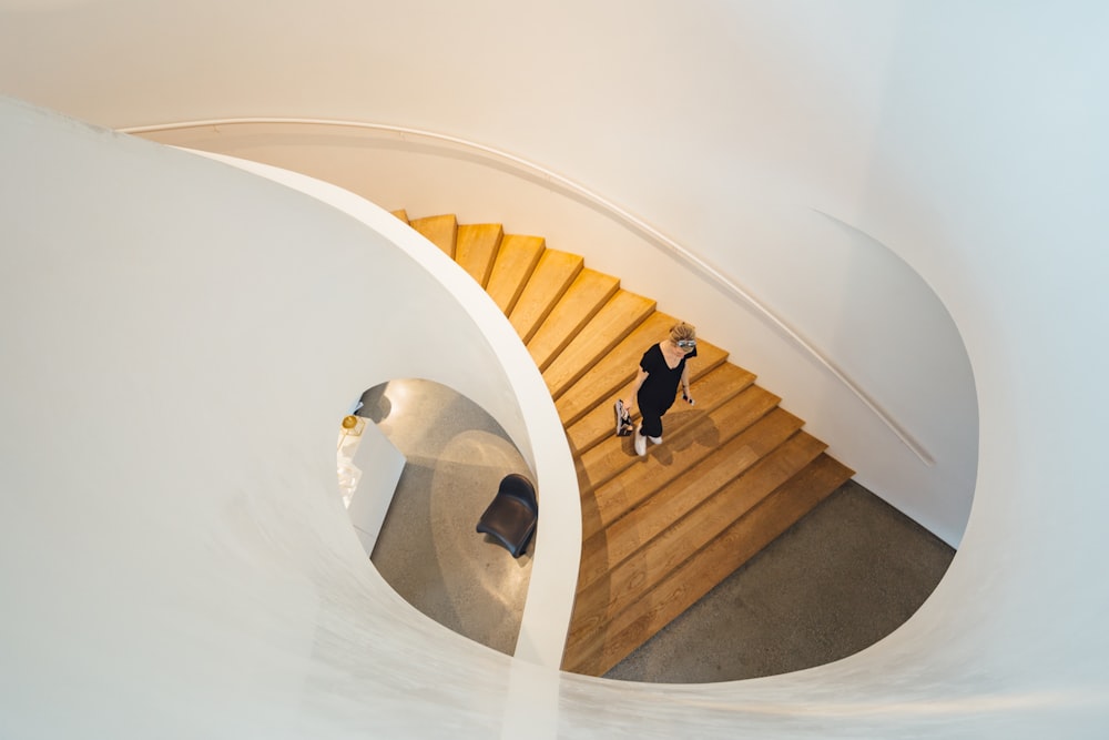 brown wooden stairs