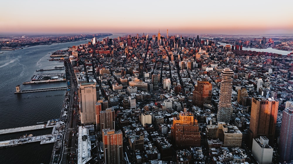 aerial view of high-rise buildings