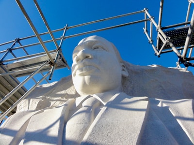 A beautiful sculpture being restored.