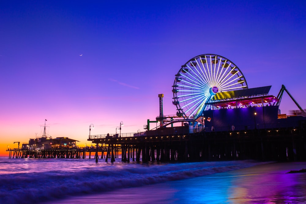 time lapse photography of amusement park