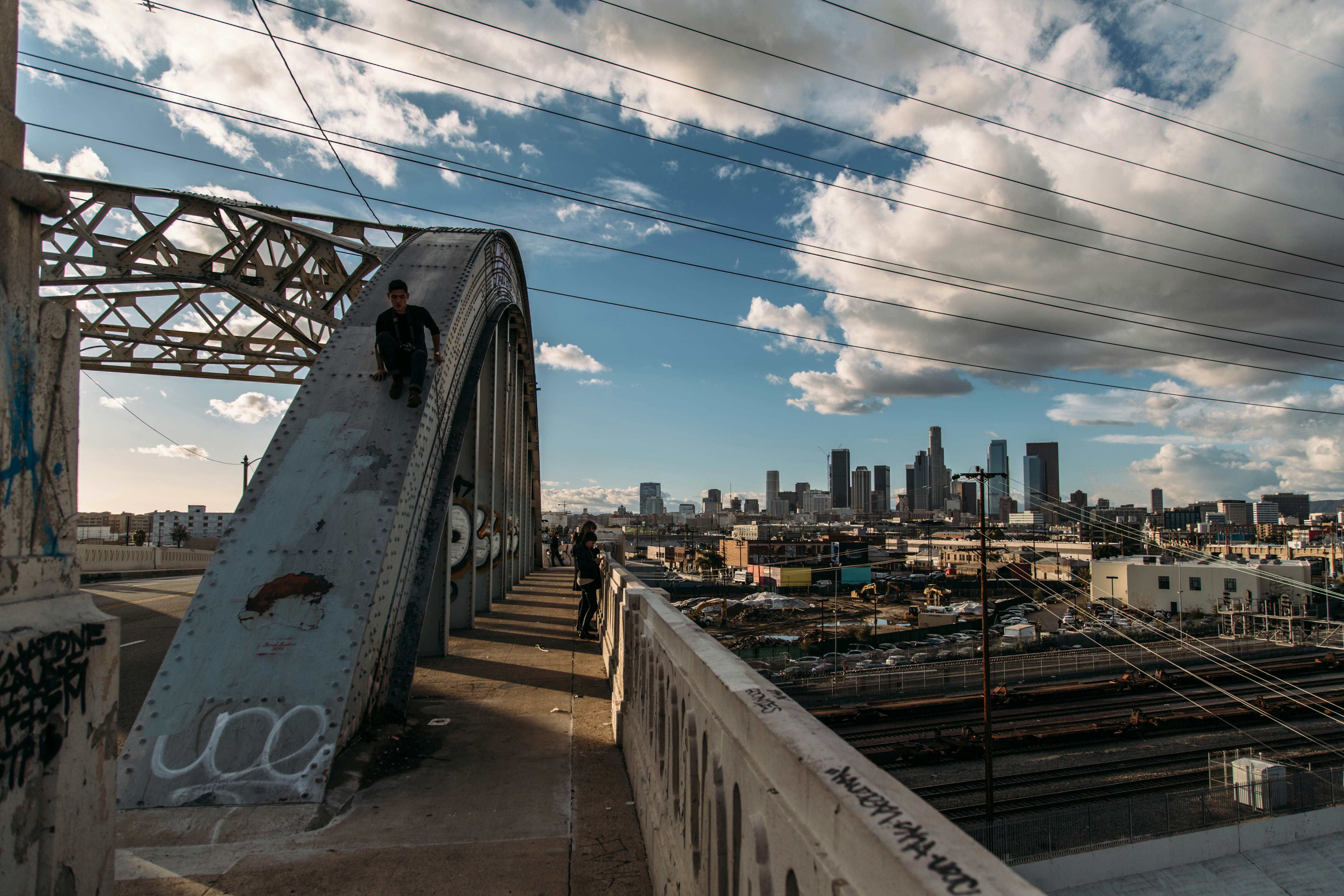 gray metal steel bridge