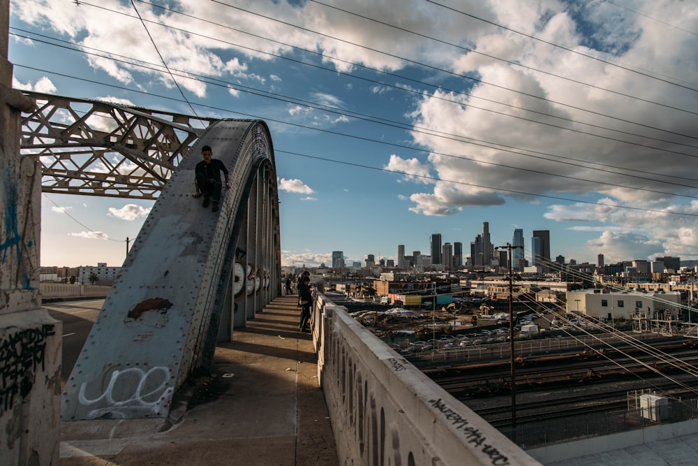 gray metal steel bridge