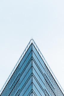 blue building glass mirror