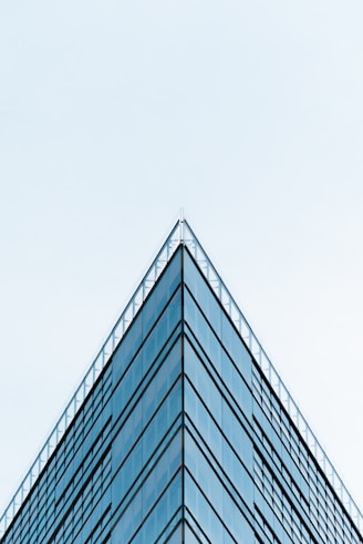 blue building glass mirror