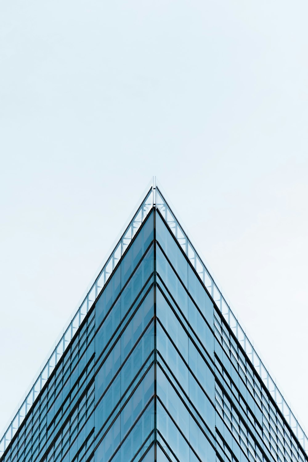 blue building glass mirror