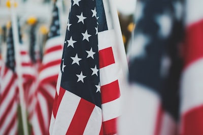 closeup photo of u.s.a. flag patriotic teams background