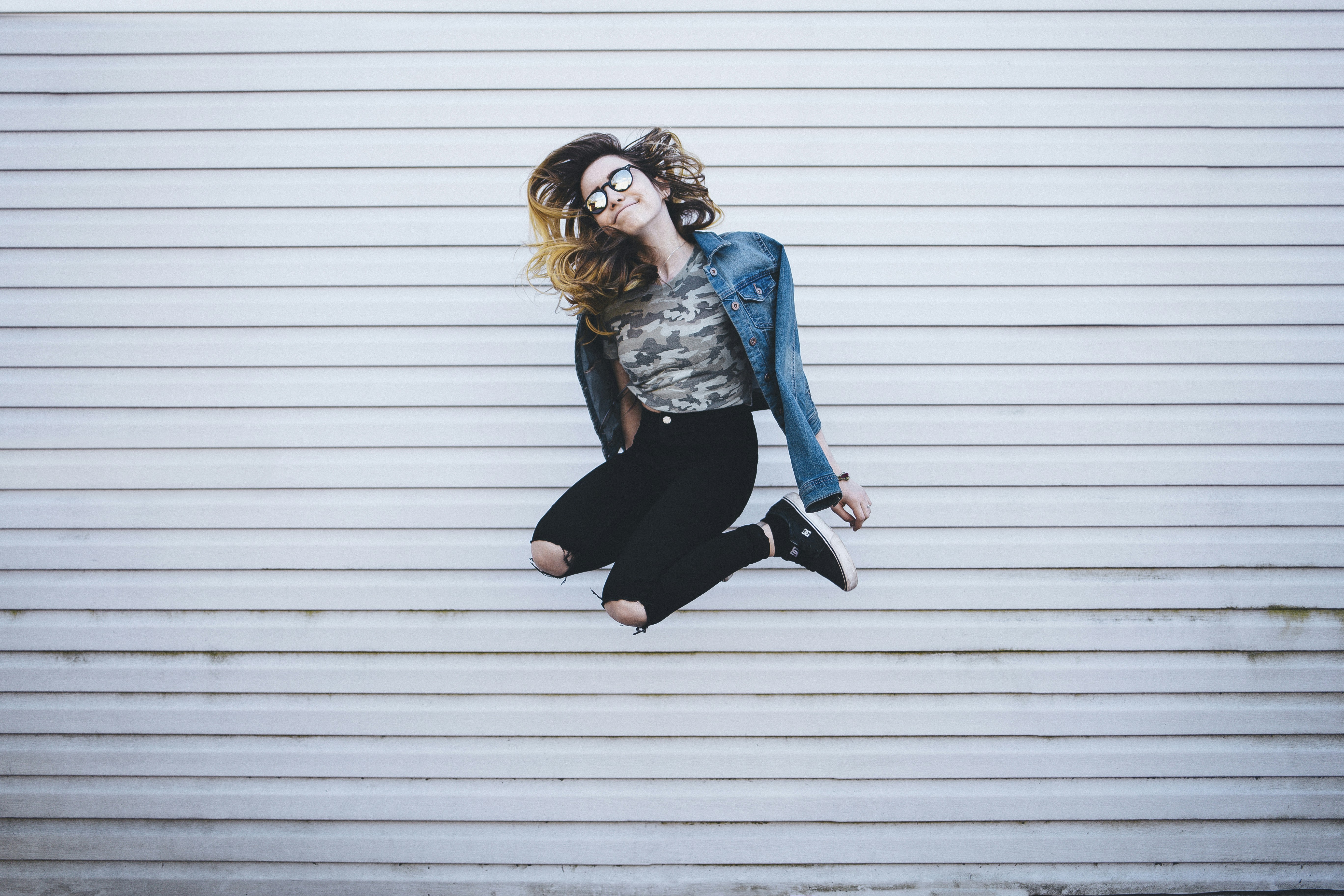 Girl jumps