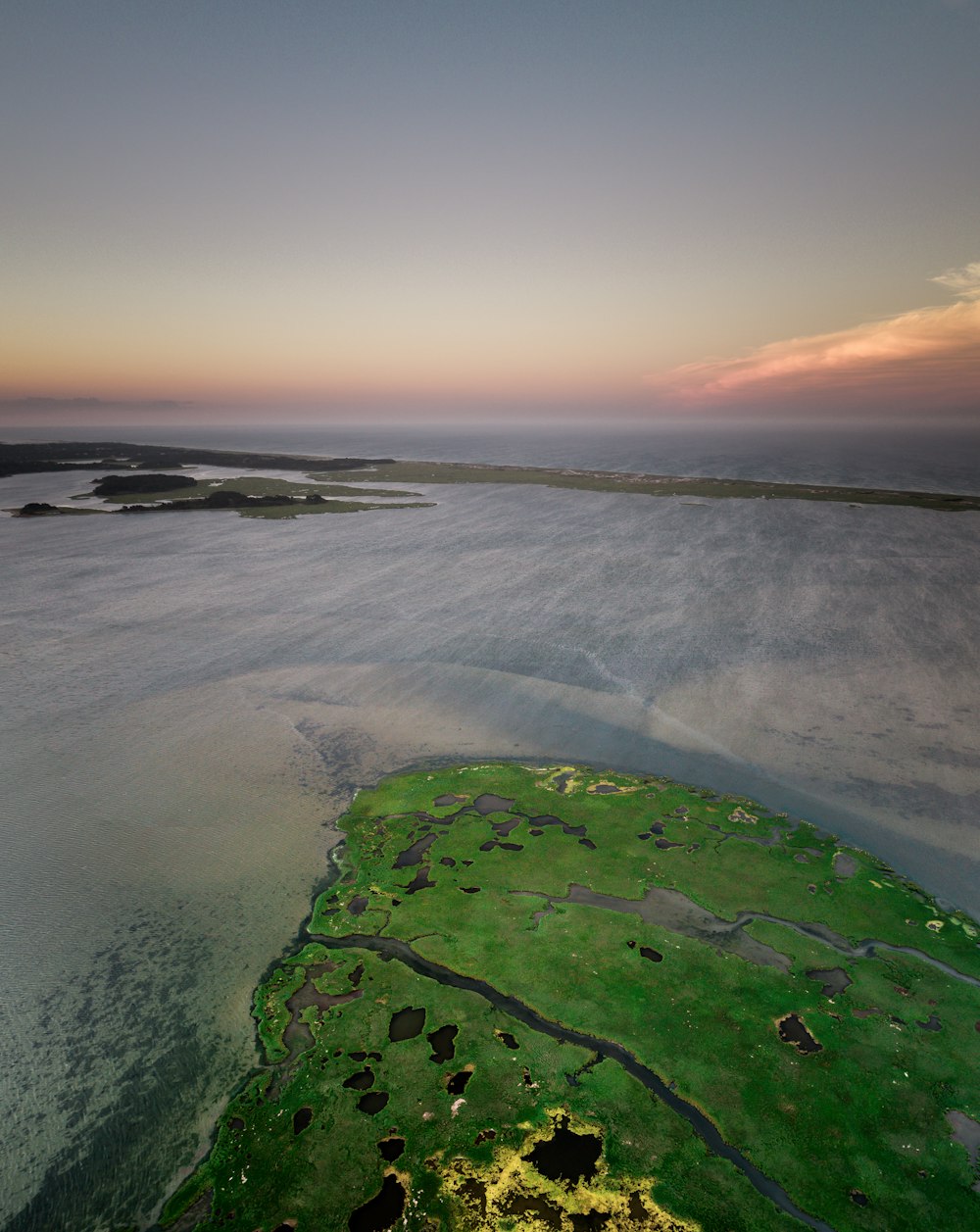 aerial view of island