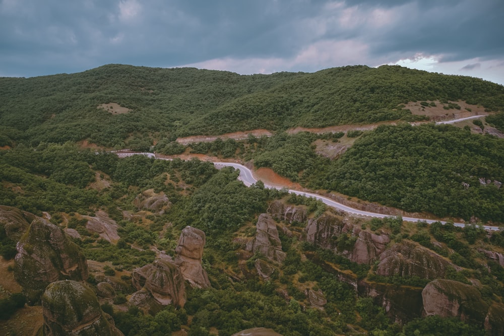 landscape photography of green mountain