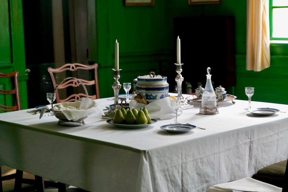 dinnerware kit on table inside room