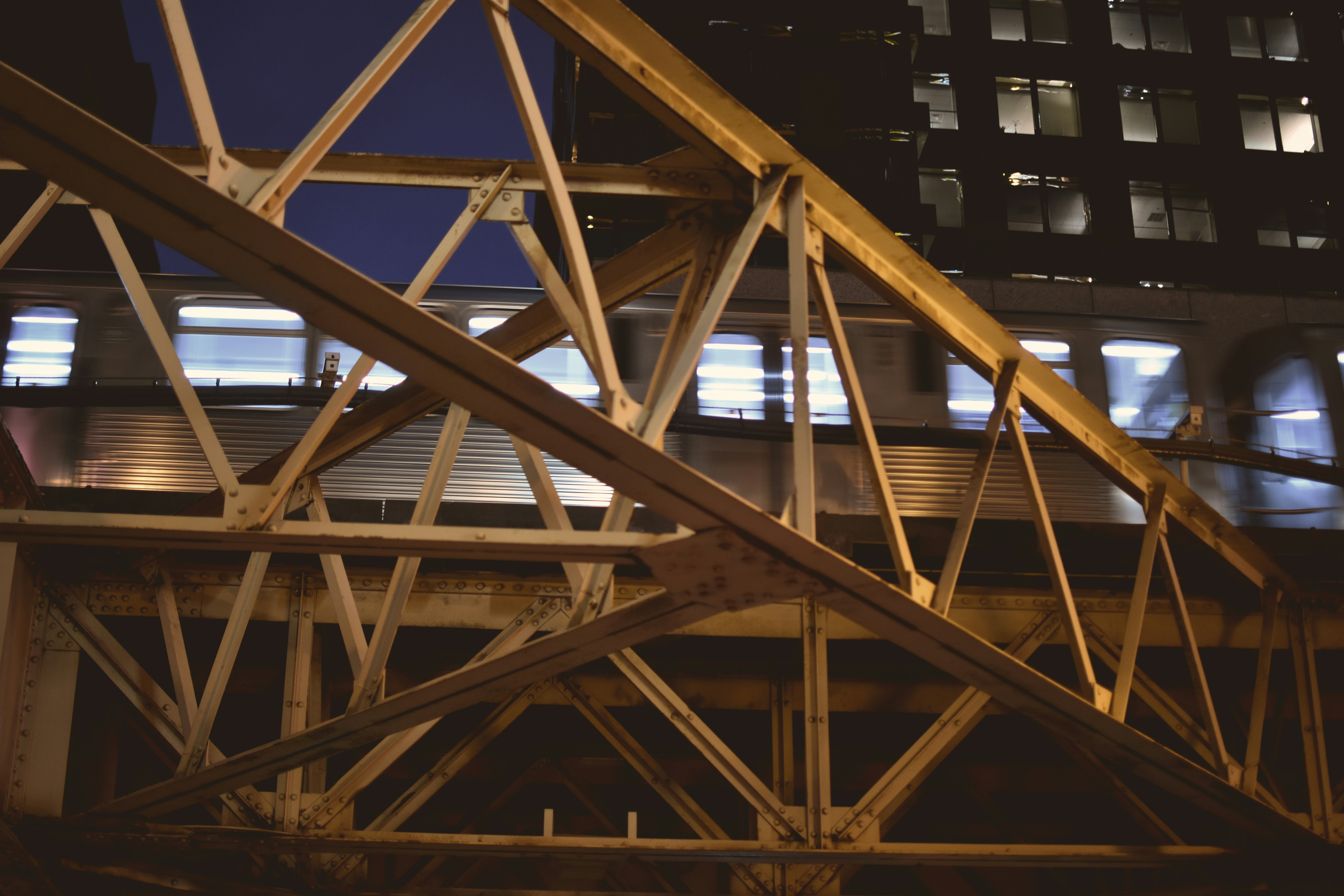 brown metal tower during night time