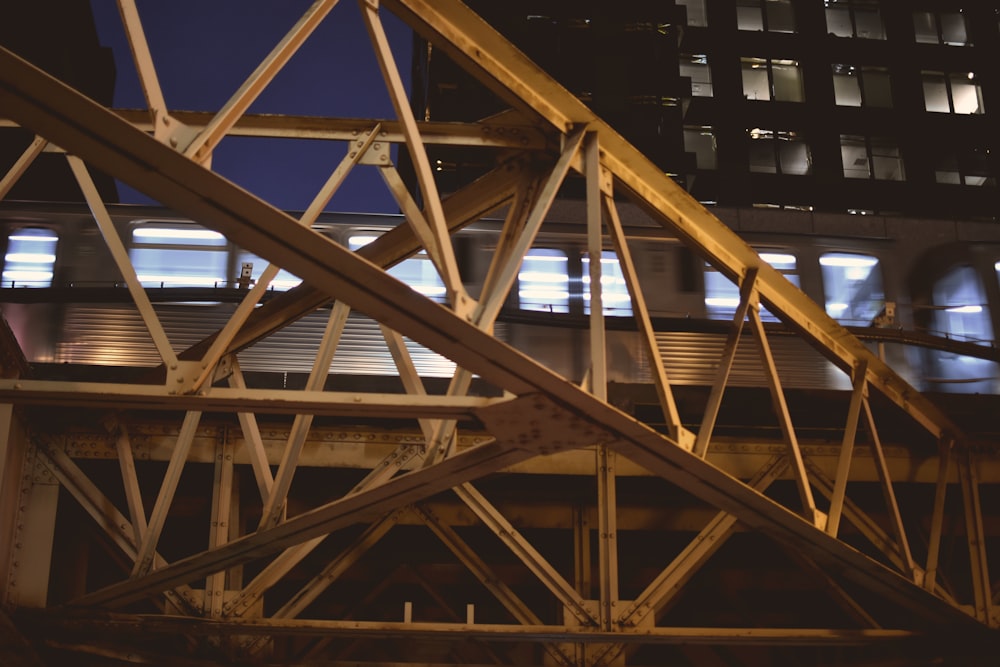 brown metal tower during night time